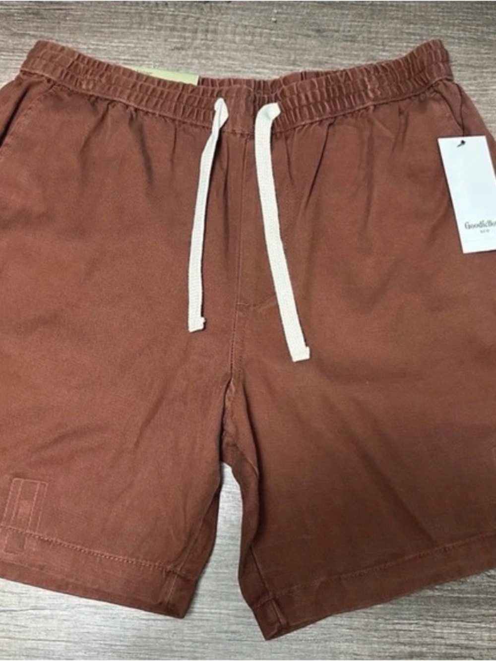 Goodfellow Pull-On Shorts Brown Drawstring
Elastic Waist Pockets 7" Inseam